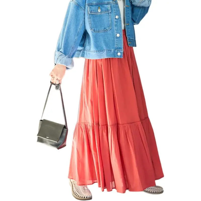 FREAK'S STORE Casual Long Skirt Women's Red-2