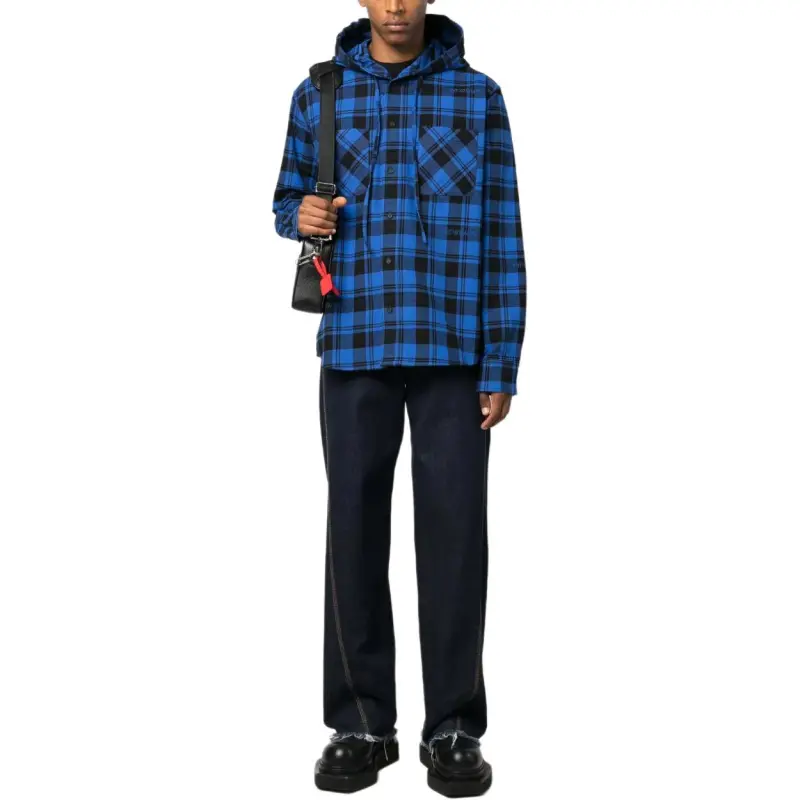 OFF WHITE Checked Drawstring Shirt-4