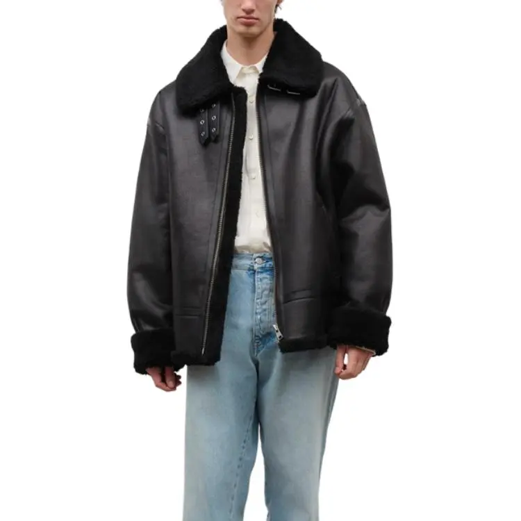 Dunst Loose Fit Line Shearling Jacket-3