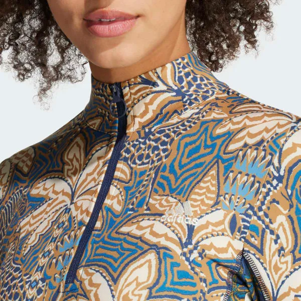 Adidas x FARM RIO Long Sleeved Dresses Women's Multicolor/Bronze Earth/Focus Blue-5