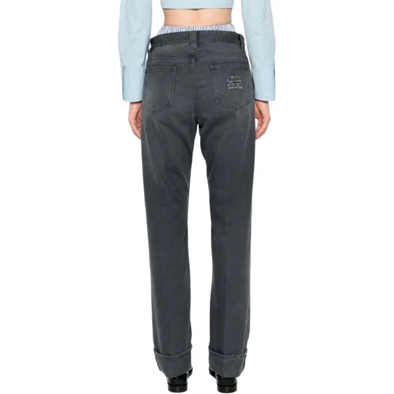MIU MIU Logo Detailed Trousers-4