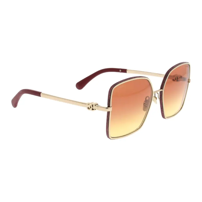 CHANEL Square Sunglasses Women's Gold-1