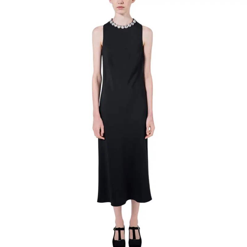 PRADA Embellished Sleeveless Midi Dress-1