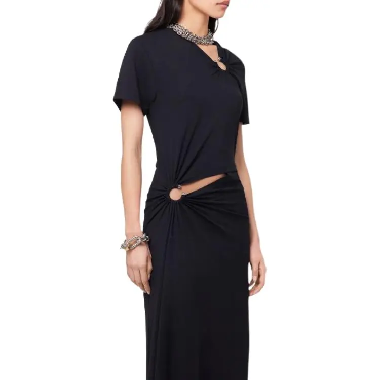 Paco Rabanne Jersey Long Piercing Dress-5