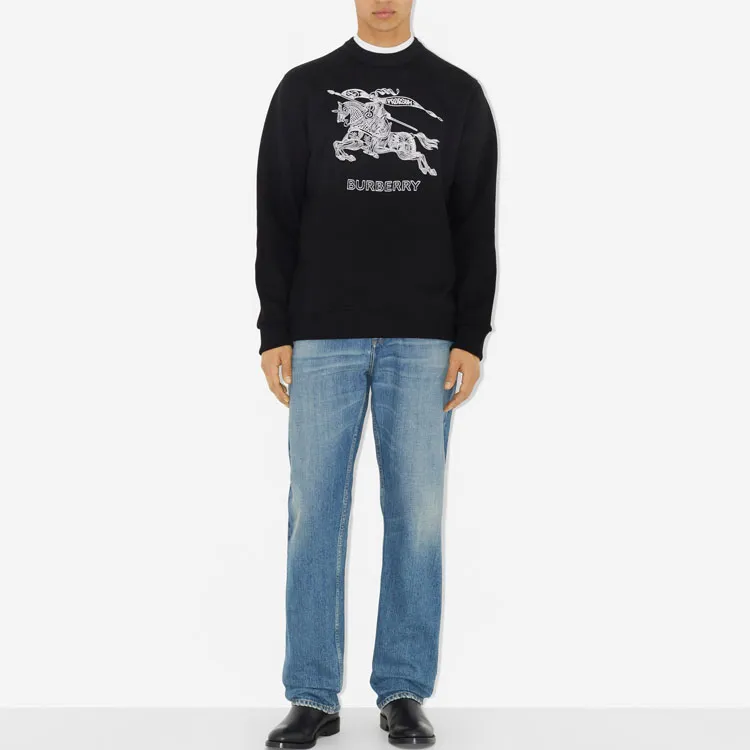 Burberry Embroidered Ekd Cotton Sweatshirt-1