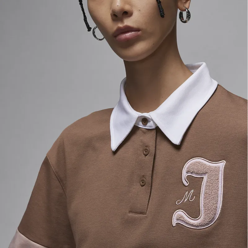 Jordan Polo Shirt Women's Antique Brown/Oxford Pink/White-2