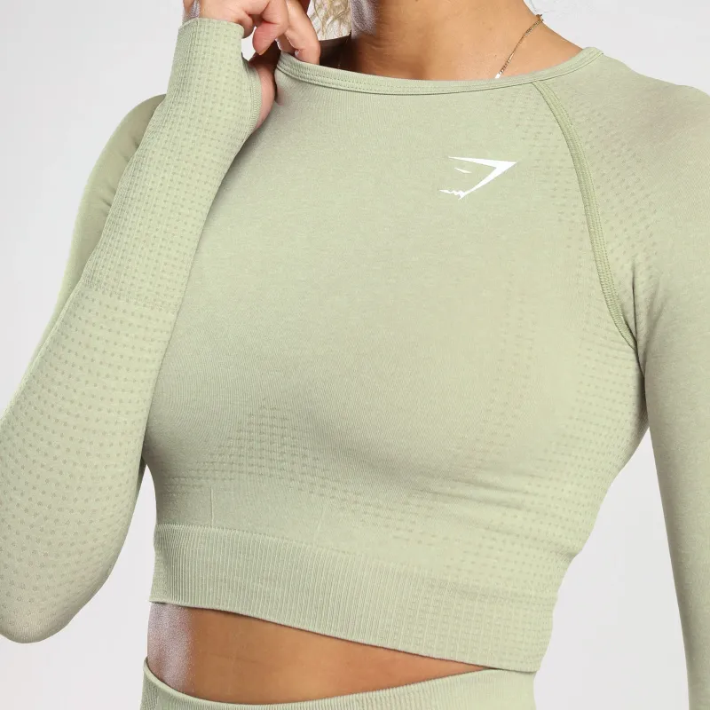 GYMSHARK T-Shirt Women's Light Sage Green With Greyish Limestone-2