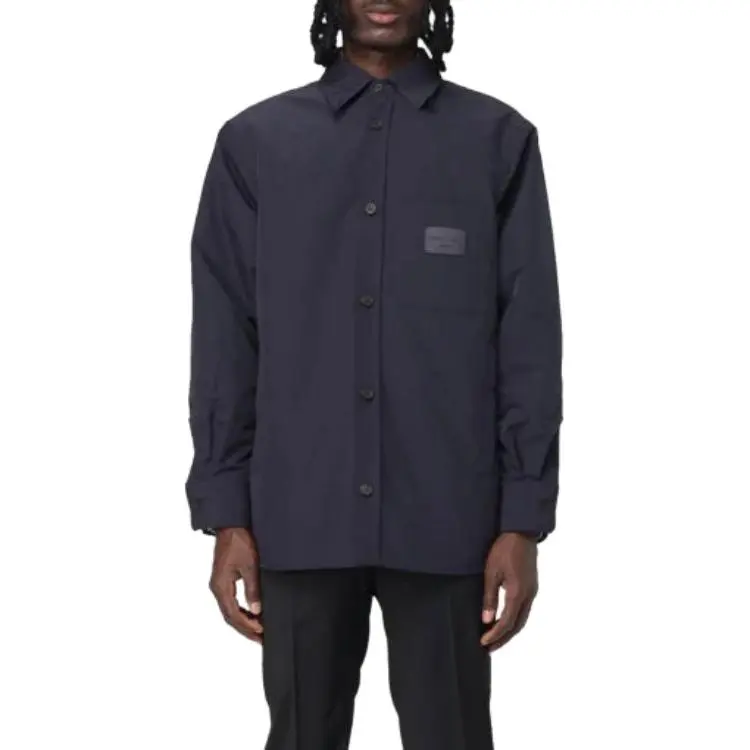 EMPORIO ARMANI Nylon Shirt Jacket With Patch Pocket And Logo Patch-2