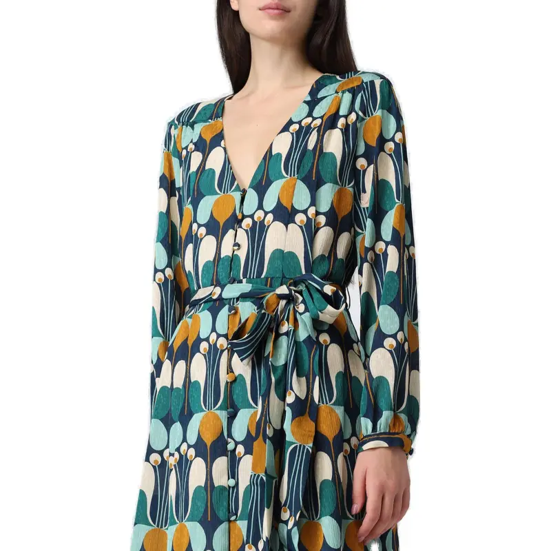 PINKO FW22 Long Sleeved Dress Women's Green-4