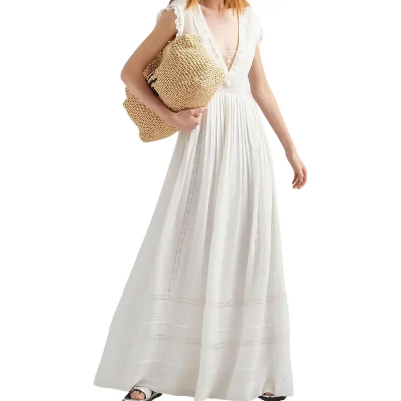 PRADA Short Sleeved Dresses Women's White-1