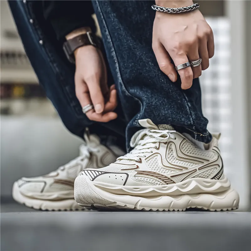 JKEM Breathable Height Increasing Low-Top Chunky Sneakers Men's-13