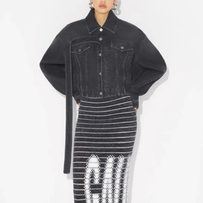 Jean Paul Gaultier Denim Jackets Unisex Black-2