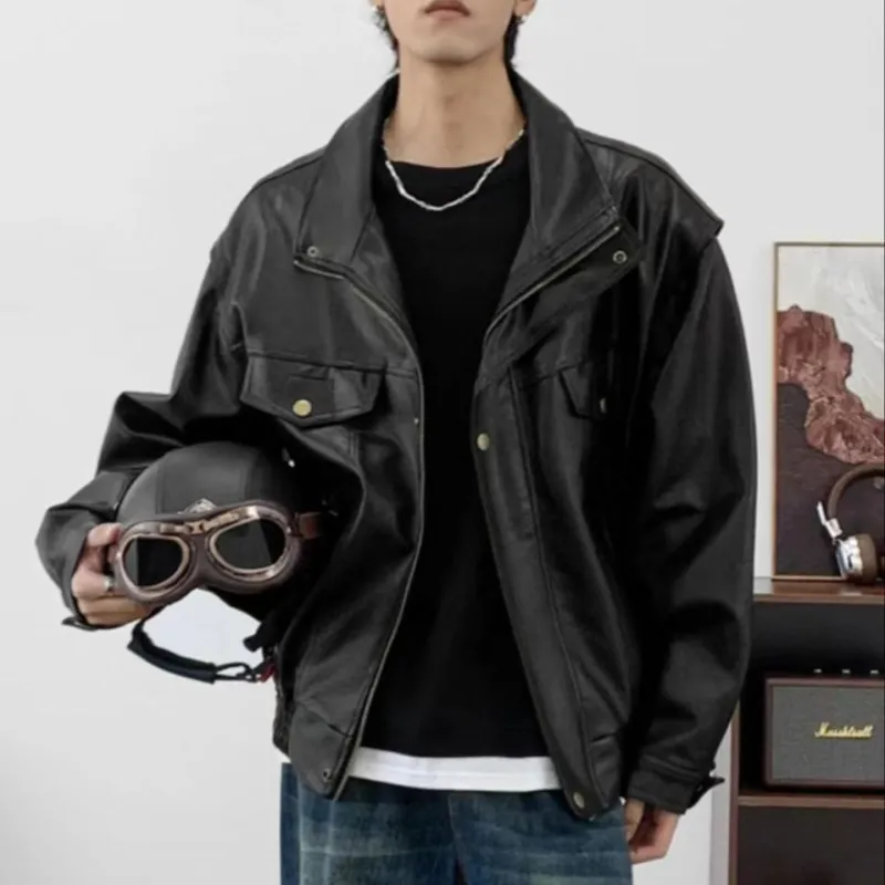 HLPT Leather Jacket Unisex Black-2