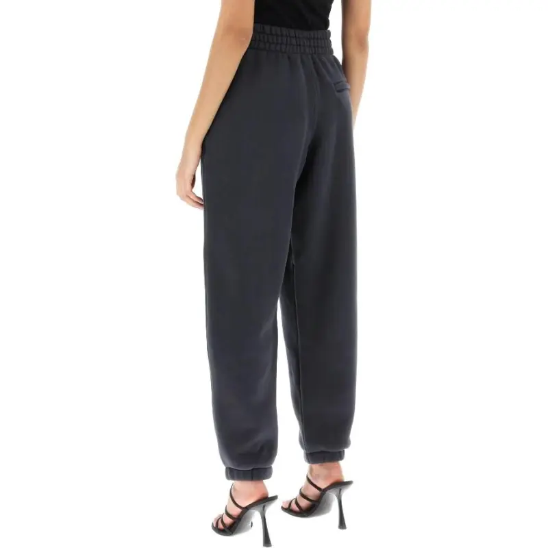 T By Alexander Wang Puff Paint Logo Essential Terry Classic Sweatpant Soft Obsidian-5