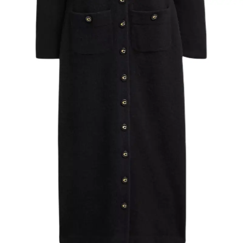 COACH Long Sleeved Dress Women's Black-2