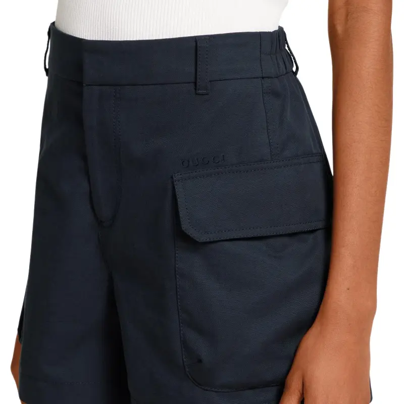 GUCCI FW25 Cargo Shorts Women's Dark Blue-4