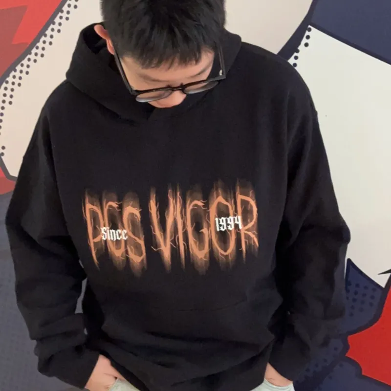 PJ's Vigor Gothic Font Logo Print Sweatshirt Unisex-3