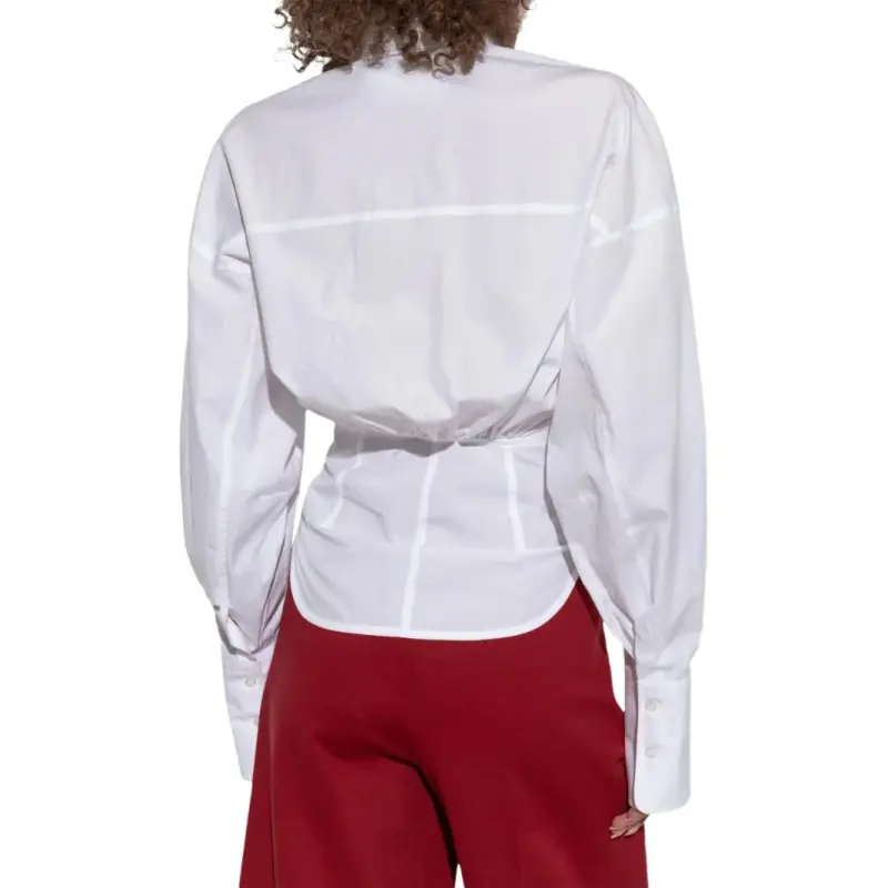 SportMax Nelson Button Up Puff Sleeved Top-2