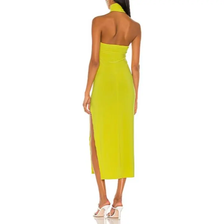 NORMA KAMALI Sleeveless Dress Women's Neon Green-0
