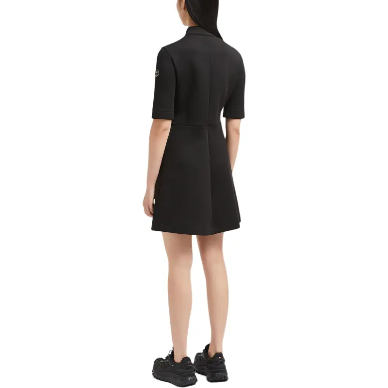 Moncler Year Of The Snake Patch Neoprene Mini Dress Black-3