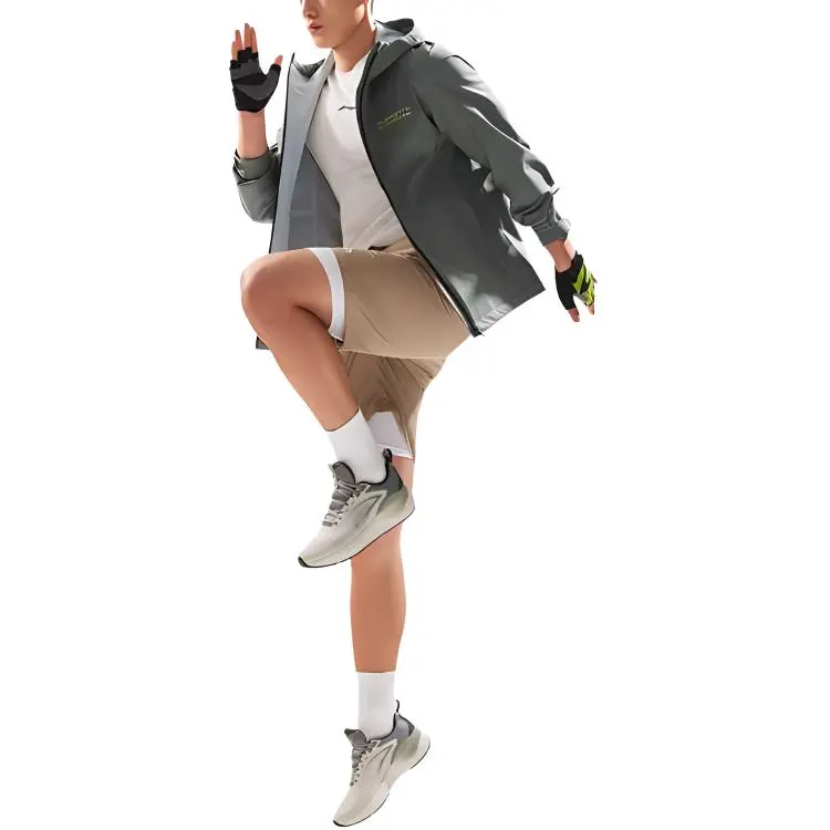 LiNing Fitness Series Jackets Coats Men's Screw Smoke Green-2