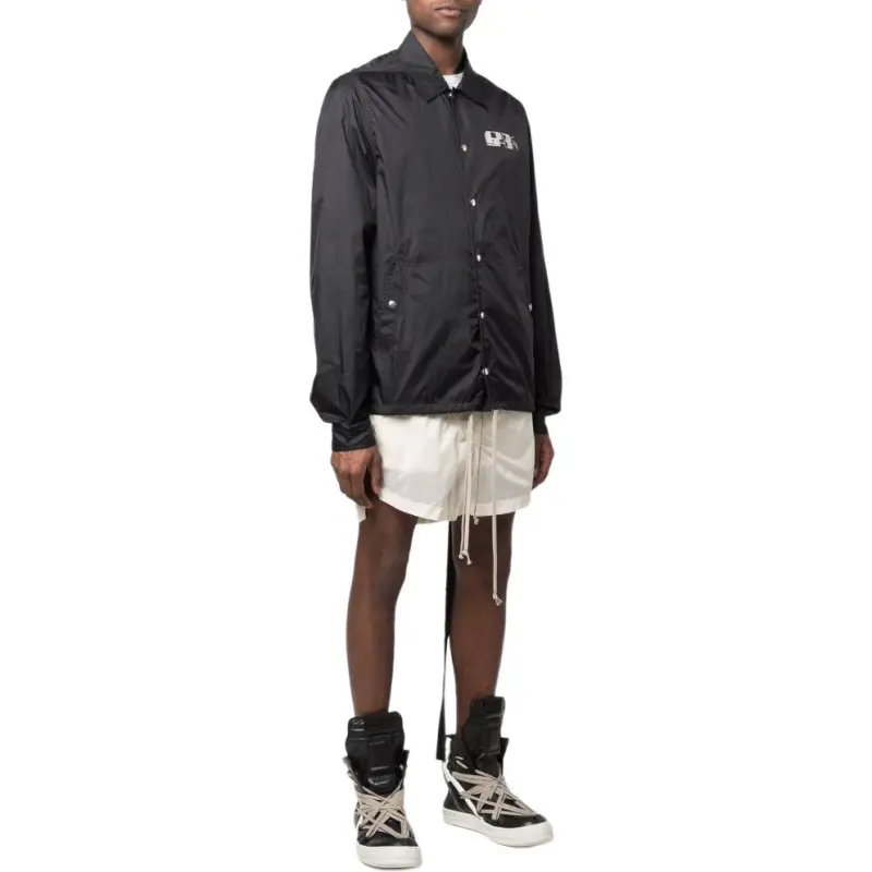 Rick Owens DRKSHDW Logo Print Snap Front Jacket-4
