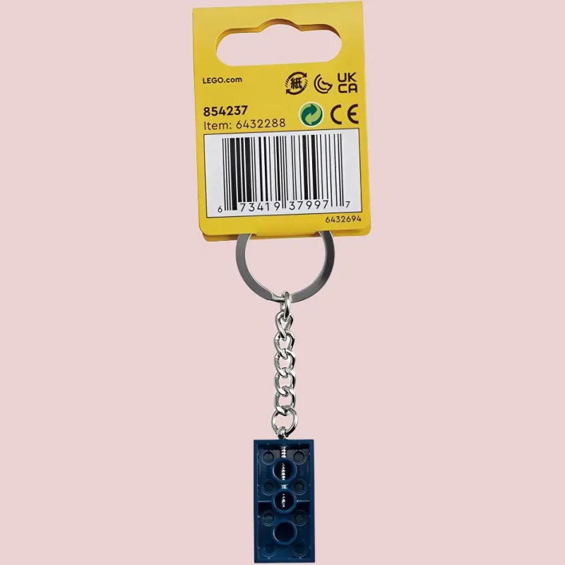 LEGO Earth Blue 2x4 Key Chain Building Blocks 854237-2