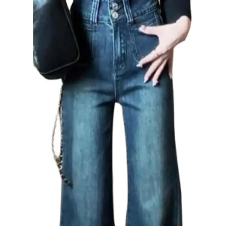 MEIQIER Jeans Women's Dark Blue-1