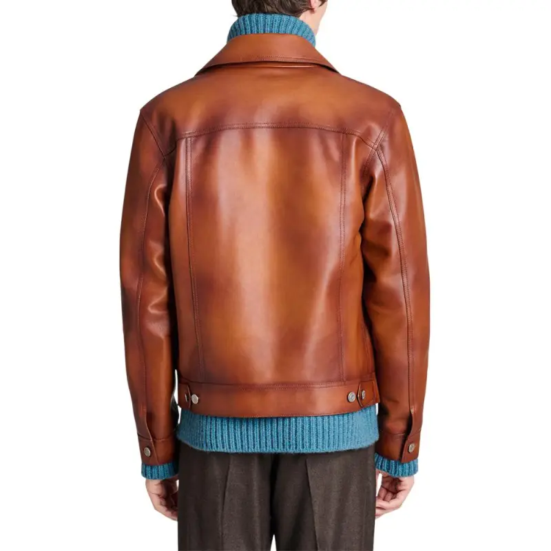 BERLUTI Leather Jacket Men's Brown-3
