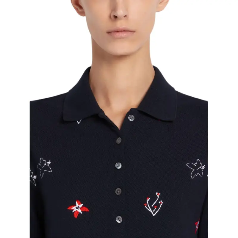 THOM BROWNE· Short Sleeved Dress Women's Marine Blue-4