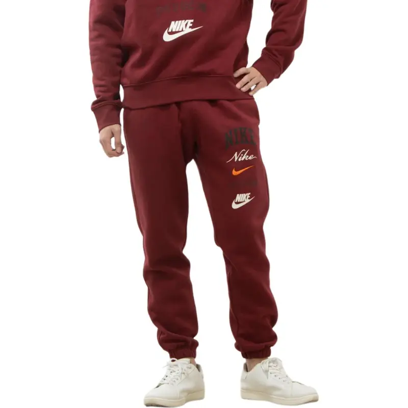Nike Knitted Sports Pants Men's Burgundy-2