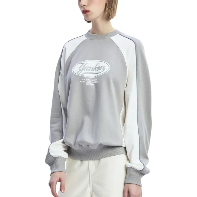MLB New York Yankees Sweatshirt Men's Light Gray-3