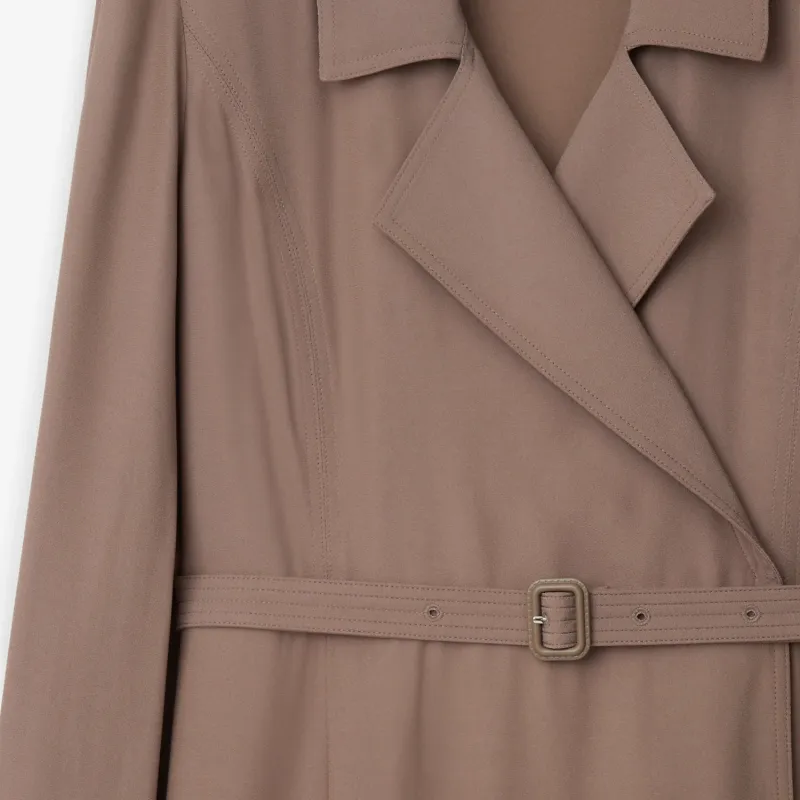 Burberry Long Sleeved Dresses Women's Gray-3