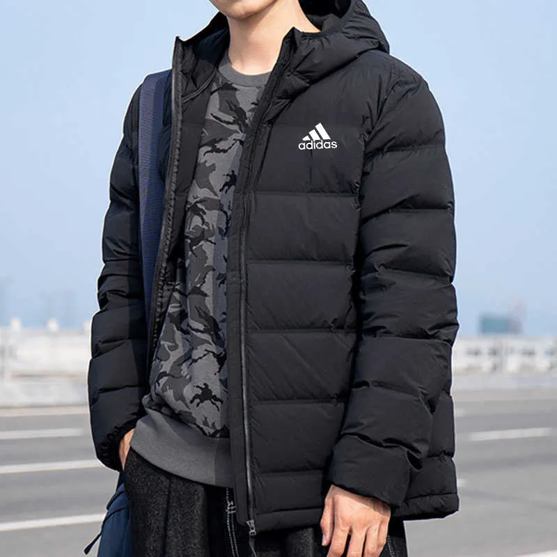 Adidas Down Jacket Unisex Black Comes With Necklace-2