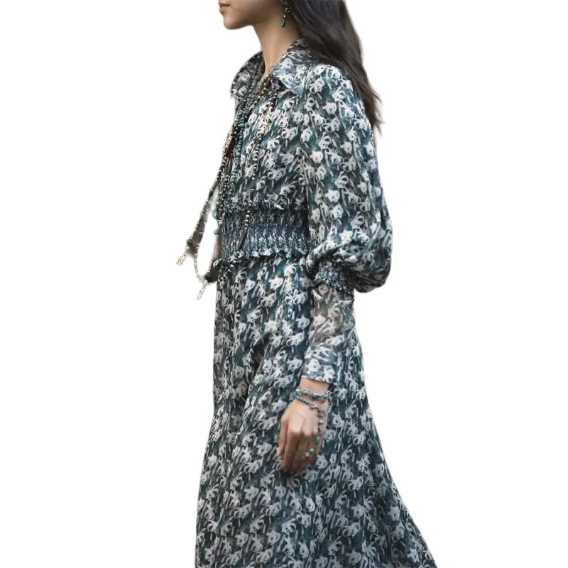 CHANEL SS23 Long-Sleeved Dresses Women's Green-2