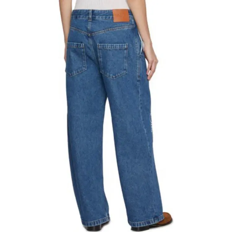LOEWE Anagram Baggy Jeans In Denim Blue-4