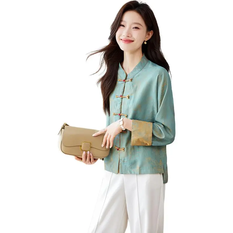 Yi Mengyuan Cropped Coat Jacket Women's Sky Blue-3