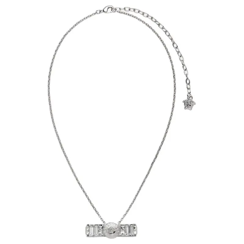 VERSACE Gianni Ribbon Crystal Pendant Necklace-1