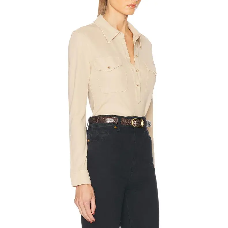 NILI LOTAN Polo Shirt Women's Khaki-2