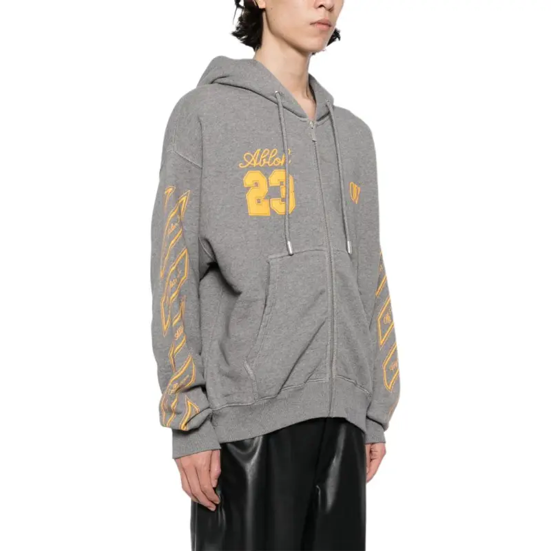 OFF WHITE Logo print Cotton Hoodie-2