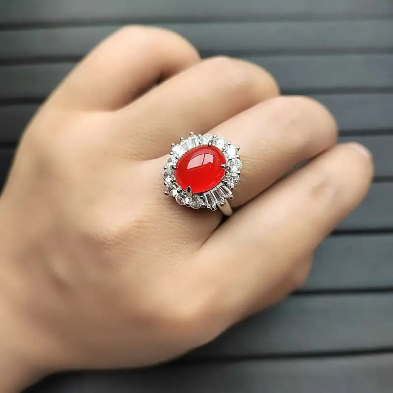 Gifts Chalcedony Jade Rings Women's-5