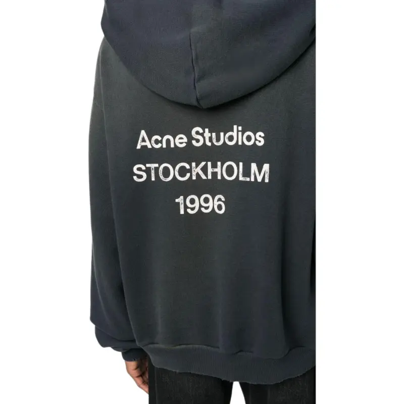 Acne Studios Logo print Drop shoulder Hoodie-4