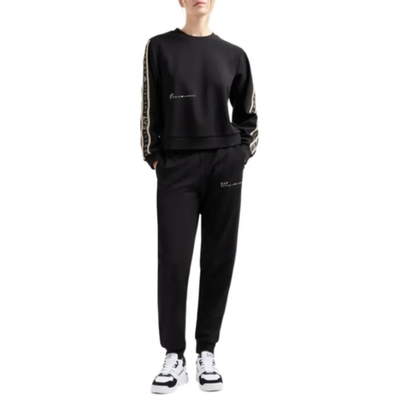 EMPORIO ARMANI EA7 SS25 Sweatshirt Set Women's Black-3