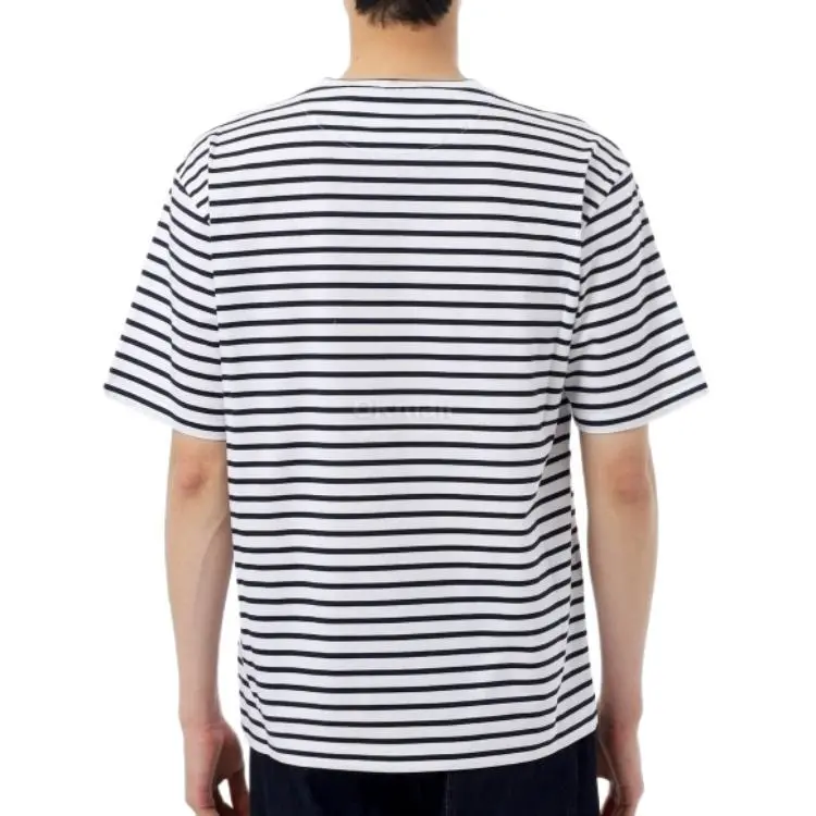 PRADA Logo Embroidered Striped T Shirt-3
