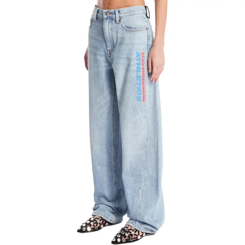 Alexander Wang Mesh Back Wide Leg Jeans-4