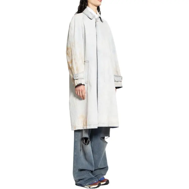 MM6 Maison Margiela Trench Coat Men's Light Blue-3
