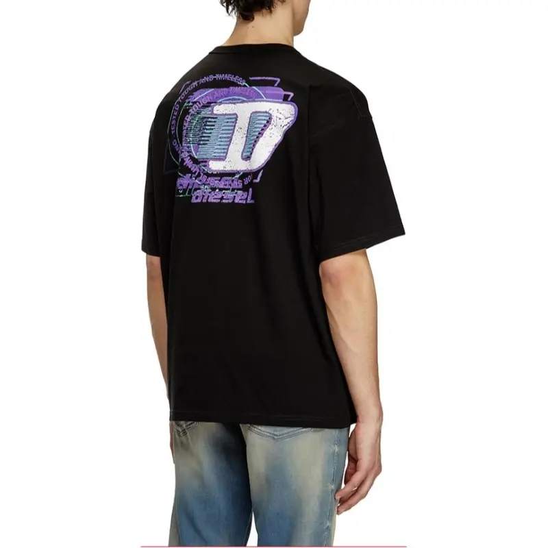 DIESEL Flocked logo T shirt-2