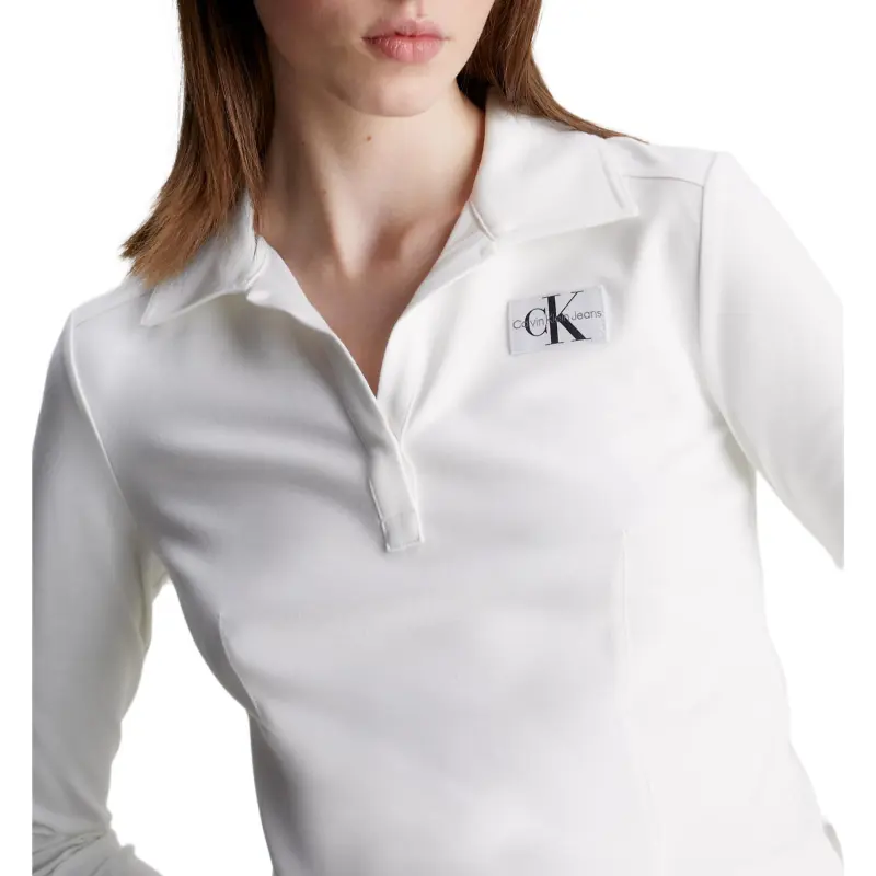 CALVIN KLEIN Polo Shirt Europe Version Women's Bright White-2