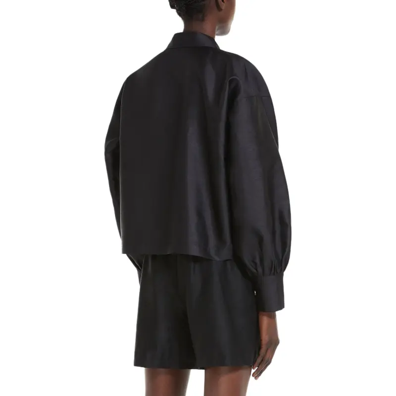 MaxMara Callas Collection Shantung Silk And Cotton Shirt Women's Black-2