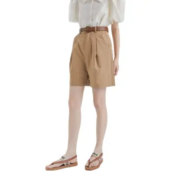 DEAR DEER PUFF Casual Shorts Women's Khaki